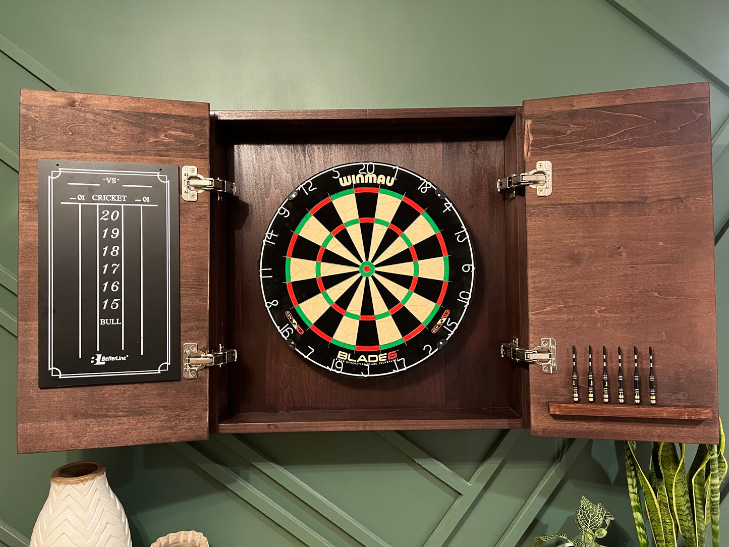 The Pub Dartboard Cabinet Set – True North Woodworking
